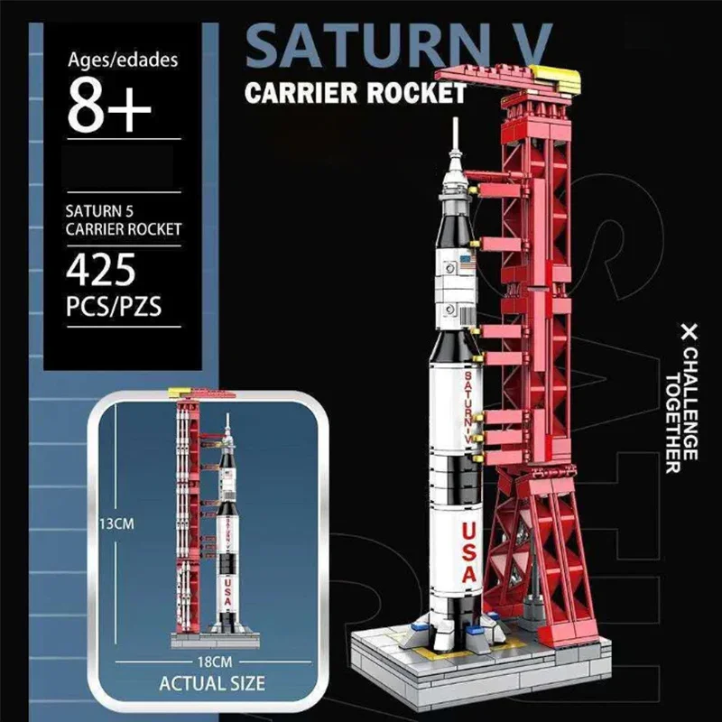 425PCS Apollo 11 Saturn V Space Rocket Model Building Blocks City Lunar Module - £41.85 GBP