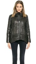 Helmut Lang Petal Leather Quilted Puffer Jacket Black P XS - £279.76 GBP