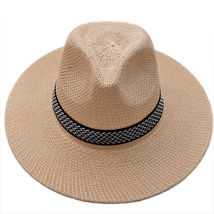 HOT Brown Straw Jazz Fedora Hat Trilby Cuban Sun Cap - Panama Short Brim... - £13.49 GBP