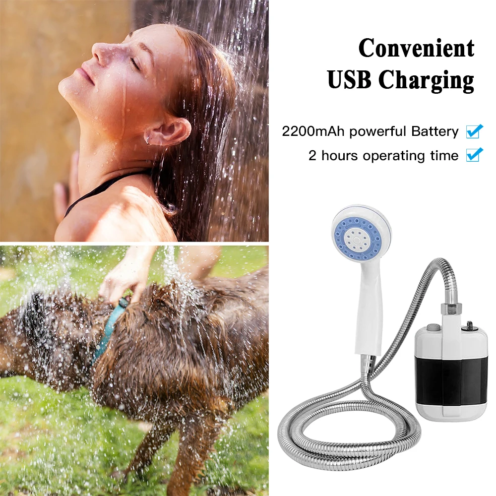 Sporting Rechargeable Shower Portable Camping Shower Head Bathing 3.7V Pump 4.9f - £37.48 GBP