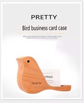 Black walnut/beech solid wood bird business card case - $34.99+