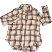 Cloth &amp; Stone Flannel Shirt Women&#39;s Size Large Long Sleeve Plaid Button UP - £9.67 GBP
