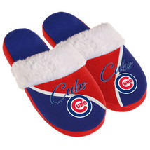 Chicago Cubs Womens Cursive Fur Slide Slippers MLB - $21.95
