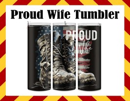 Proud Military Wife Stainless Steel Double Insulated Water Cup - £17.88 GBP+