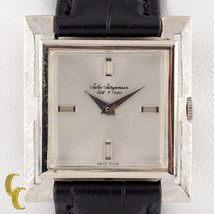 Jules Jurgensen 14k White Gold Mechanical Hand-Winding Watch w/ Leather Band - £815.54 GBP