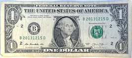 $1 One Dollar Bill 20131215, birthday / anniversary January 2, 2013 (fancy) - £15.94 GBP