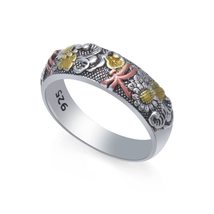 Men Women Jewelry Hip Hop Rose Gold Flower Ring Wedding Bands Vintage Dragonfly  - £7.92 GBP+