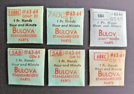 Bulova NOS Parts Lot of 6 - Hands Hour &amp; Minute 6BA 5AB 6BKC 7DC 10 BRC ... - $21.53