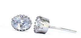 4Ct Oval Schliff Künstlicher Diamant Push Hinten Ohrringe 14k Weiss Gold... - $13.06