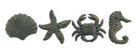 Coastal Sea Life 4 Piece Cast Iron Drawer Pull Or Cabinet Knob Set - £19.33 GBP