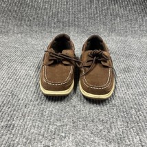 SPERRY Boys Top Sider Brown Lanyard Boat Shoes Size 4M Lace up Casual Ch... - £19.56 GBP