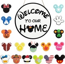 19Pcs Mouse Seasonal Interchangeable Welcome Door Sign Welcome To Our Home - £30.45 GBP