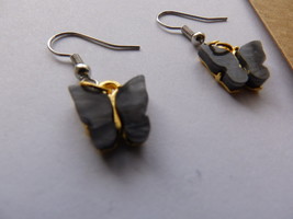 Beautiful in Black Butterfly&#39;s and gold handcrafted fashion earrings - £15.28 GBP
