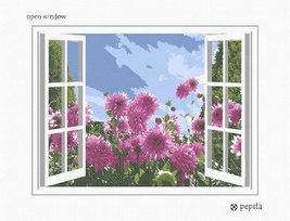 Pepita Needlepoint Canvas: Open Window, 13&quot; x 10&quot; - £67.62 GBP+