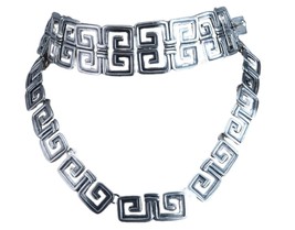 1950&#39;s Margot De Taxco 5112 Geometric Bracelet and Choker necklace  Mexican ster - £563.24 GBP