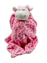 Angel Dear Pink Giraffe Cow Lovey Plush Security Blanket Baby 13 inch - £14.04 GBP