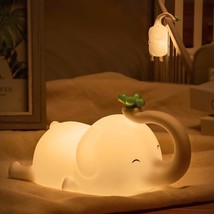 Elephant Night Light For Kids, Cute Toddlers Night Lights Silicone Bedside Night - £27.23 GBP