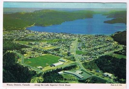 Ontario Postcard Wawa Lake Superior Circle Route Aerial View - £2.32 GBP