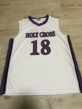 Holy Cross College Basketball Jersey White Purple Sz L NCAA Worcester Mass  - $38.56