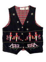 Vintage Casey &amp; Max Black Velvet Embroidered Holiday Christmas Nutcracke... - £14.14 GBP