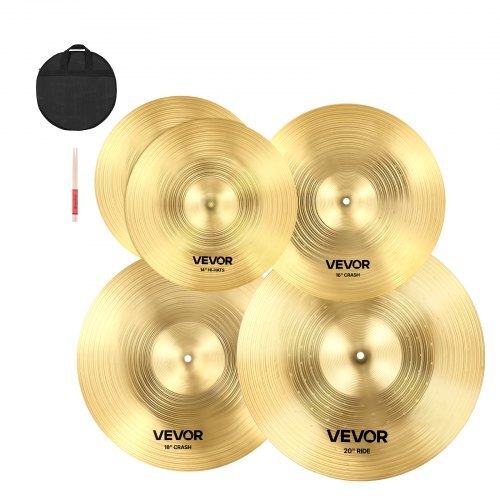 Cymbal Pack, 4 Pieces Cymbals for Drum Set, Alloy Cymbals Drum Set Includes 14-