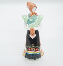 Hollohaza Hungarian Woman Figurine 11.5&quot; Traditional Dress Colorful Mint 4834 - £34.35 GBP