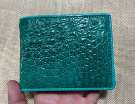 Genuine Turquoise Belly Alligator Crocodile Skin Bifold Leather Men Wallets 056 - £31.34 GBP