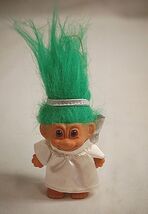 Russ Troll Doll Christmas Xmas Angel Hanging Tree Ornament Green Hair 3-... - $14.84