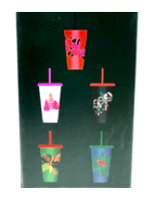 Authentic Reusable Starbucks 24oz 5 Cold Cups Set Lids Straws 2021 Chris... - $33.62 CAD