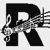 Pepita Needlepoint Canvas: Letter R Music Notes, 7&quot; x 7&quot; - £39.74 GBP+