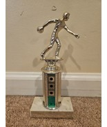 Vintage Men&#39;s Bowling Trophy 9&quot; Marble Base &quot;Hi Triple HDP&quot; 70s/80s Era - $14.99