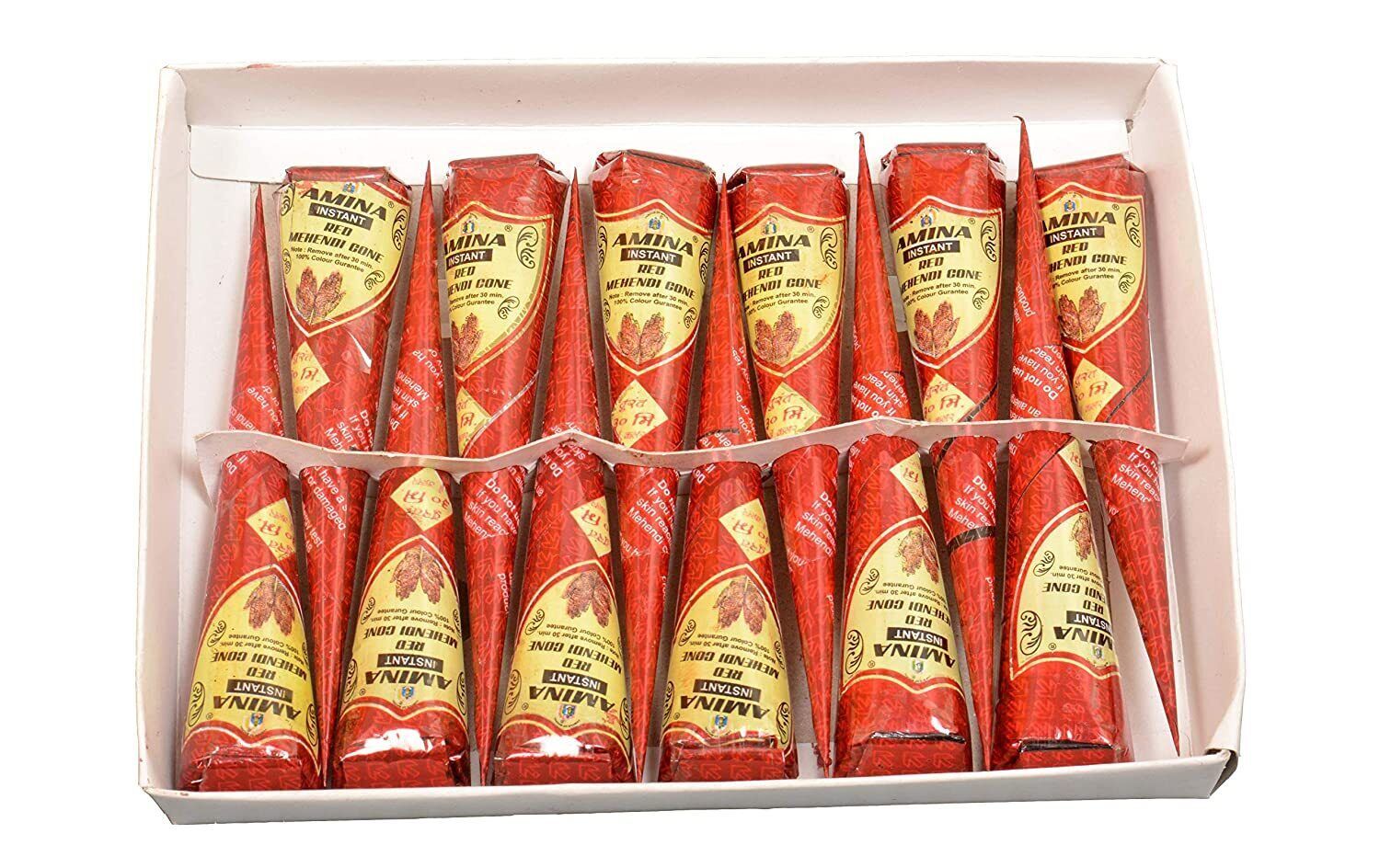 Henna Instant Tatto Red Outline Mehndi Color Paste Cone (Red, 12 Piece) (Red)  . - $29.69