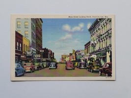 Vintage Linen Postcard Main Street Looking North Fond Du Lac Wisconsin WI - £4.63 GBP