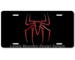 Bony Spider Inspired Art Red on Black FLAT Aluminum Novelty License Tag ... - $17.99