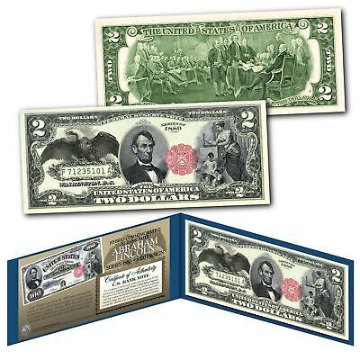 Hybrid Commemorative Banknote on Real $2 Bill - 1880 Series Abraham Lincoln - $14.92