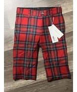 NEW 6-12 Month Janie And Jack  Red Plaid Christmas Dress Pants Retails $72 - $685.23 MXN