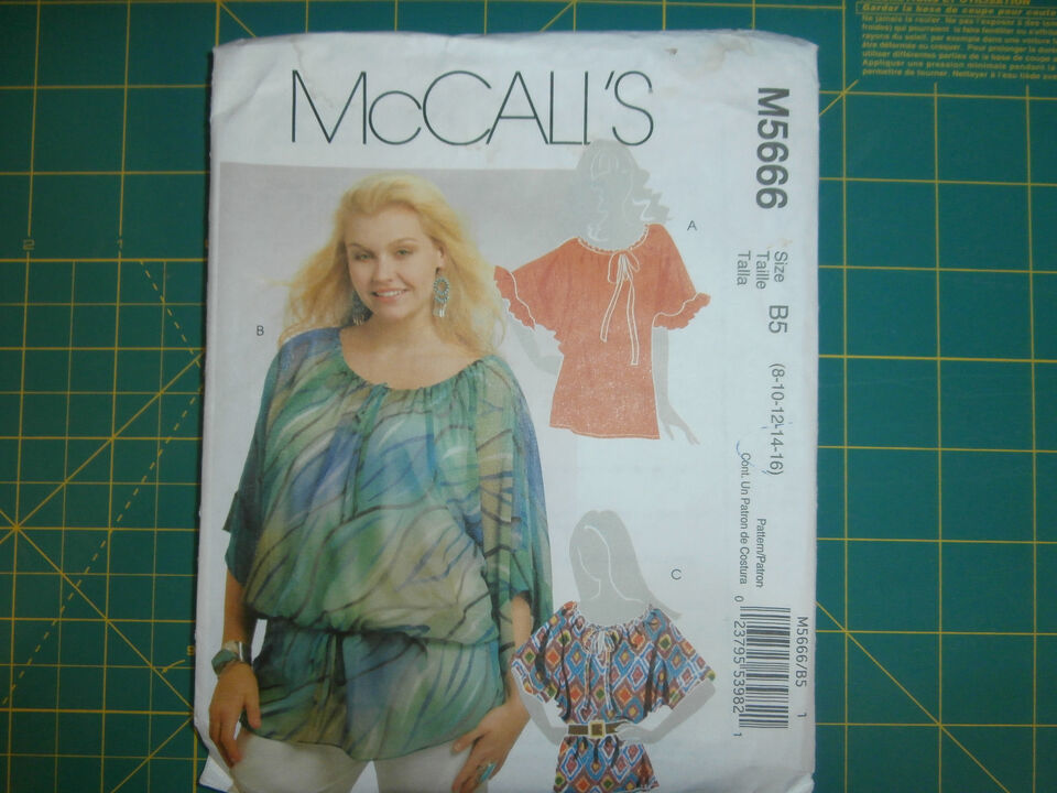 McCall's 5666 Size 8 10 12 14 16 Misses' Tunics Tops - $12.86