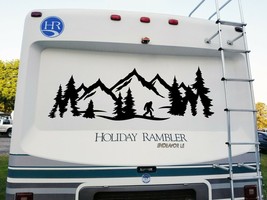 Bigfoot Mountain Forest Scene V8 - Camper RV Graphics Travel Trailer - D... - $11.87+