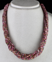 NATURAL TOURMALINE BEADED 9 LINE 400 CT MULTI COLOUR GEMSTONE SILVER NEC... - $1,301.63 CAD