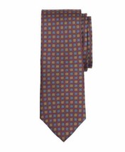 Brooks Brothers Mens Mini-Flower Print Tie, One Size, Burgundy - £61.76 GBP