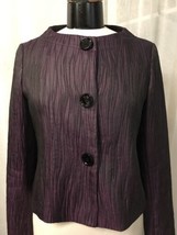Lafayette 148 New York Women&#39;s Blazer Purple Black 3 Snap Button Blazer ... - $49.50