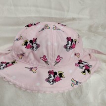 Disney Minnie Mouse Pink Reversible Baby Toddler Bucket Hat W/Strap - £7.95 GBP