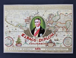 Antique Elbaco Diplom Fehlfarben 464 Map Cigar Box Labels Art - £23.05 GBP