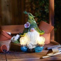 GNOME MEDITATING SOLAR STATUE - $38.00