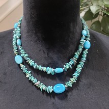 Women&#39;s Vintage Huge Old Pawn Turquoise Chunky Nugget Necklace - £22.13 GBP