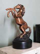Western Black Beauty Prancing Horse Bronzed Resin Figurine With Base 6.75&quot;Tall - £25.76 GBP