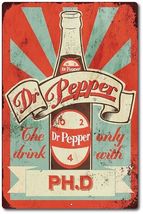 Dr. Pepper Soda Cola Pop Advertising Ad Metal  Sign 12x8in Mancave Garage 3 - $24.74