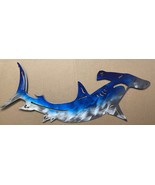 Hammer Head Shark Metal Wall Art Décor 24 &quot; wide x 14 1/4&quot; tall Blue Tinged - $74.69 CAD