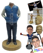 Personalized Bobblehead Classy Man In Stylish Pullover With Hands Inside Its Poc - £73.09 GBP