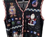 Designer Origional Studio Womens Large Black All Holidays Knit Decorated... - $22.52